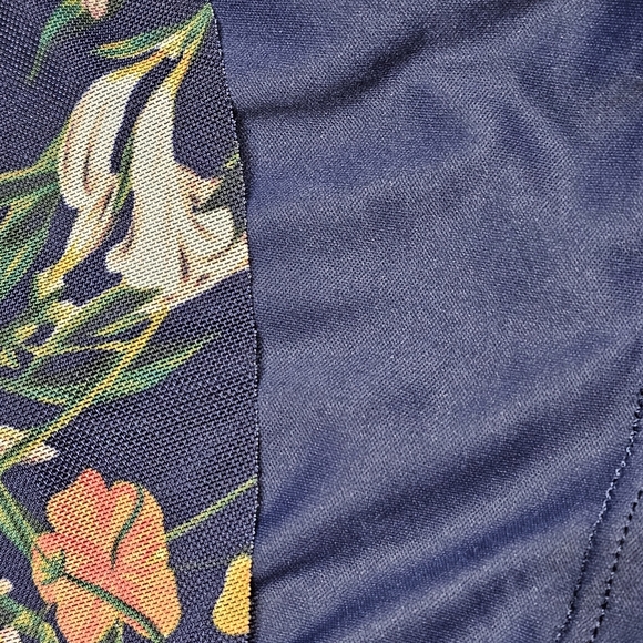 Eliza J Floral Long Sleeve Mesh Dress Navy Multicolored NWT - Picture 7 of 11